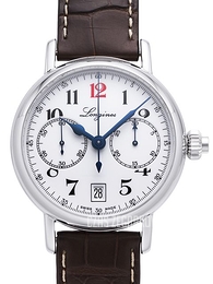 Longines Column Wheel Biały/Skóra Ø40 mm L2.775.4.23.3