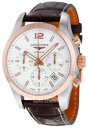 Longines Conquest Srebrny/Skóra Ø41 mm L2.786.5.76.3