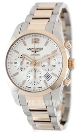 Longines Conquest Srebrny/18 karatowe różowe złoto Ø41 mm L2.786.5.76.7