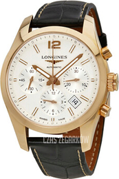 Longines Conquest Srebrny/Skóra Ø41 mm L2.786.8.76.3