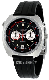 Longines Longines Heritage Czarny/Guma Ø43 mm L2.796.4.52.9