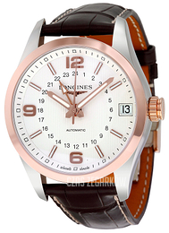 Longines Conquest Srebrny/Skóra Ø42 mm L2.799.5.76.3