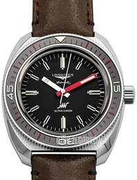 Longines Ultra-Chron Czarny/Skóra Ø43 mm L2.836.4.52.8