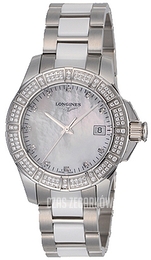Longines Conquest Biały/Stal Ø35 mm L3.280.0.87.7