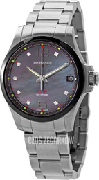 Longines Conquest V.H.P. Czarny/Stal Ø36 mm L3.319.4.88.6