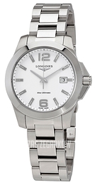 Longines Conquest Biały/Stal Ø36 mm L3.378.4.16.6