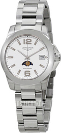 Longines Conquest Ladies Biały/Stal Ø34 mm L3.381.4.16.6