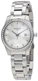 Longines Conquest Biały/Stal Ø36 mm L3.401.0.87.6