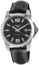 Longines Conquest Czarny/Skóra Ø41 mm L3.759.4.58.3