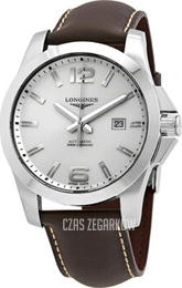 Longines Conquest Srebrny/Skóra Ø43 mm L3.778.4.76.5