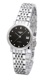 Longines Elegant Czarny/Stal Ø25.5 mm L4.309.4.57.6