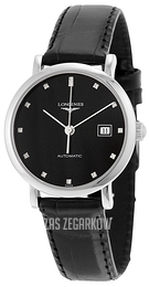 Longines Elegant Czarny/Skóra Ø29 mm L4.310.4.57.2