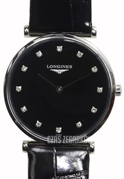 Longines Grande Classique Czarny/Skóra Ø29 mm L4.512.4.58.2