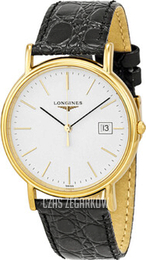 Longines Presences Biały/Skóra Ø38.5 mm L4.790.2.12.2
