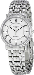 Longines Presences Biały/Stal Ø34.5 mm L4.821.4.11.6