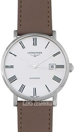 Longines Elegant Biały/Skóra Ø41 mm L4.911.4.11.0