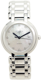 Longines PrimaLuna Biały/Stal Ø30 mm L8.113.4.87.6