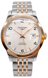 Longines Record Srebrny/18 karatowe różowe złoto Ø30 mm L2.321.5.76.7