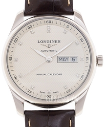 Longines Master Srebrny/Skóra Ø40 mm L2.910.4.77.3