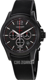 Longines Conquest V.H.P. Czarny/Guma Ø44 mm L3.727.2.66.9