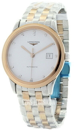 Longines Flagship Biały/Stal w kolorze różowego złota Ø38.5 mm L4.974.3.99.7