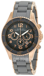 Marc by Marc Jacobs Rock Chrono Szary/Stal w kolorze różowego złota Ø40 mm MBM2550