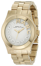 Marc by Marc Jacobs Rivera Biały/Stal w odcieniu złota Ø40 mm MBM3134