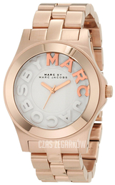 Marc by Marc Jacobs Rivera Biały/Stal w kolorze różowego złota Ø40 mm MBM3135