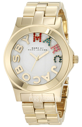 Marc by Marc Jacobs Rivera Biały/Stal w odcieniu złota Ø40 mm MBM3137