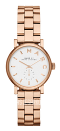 Marc by Marc Jacobs Baker Biały/Stal w kolorze różowego złota Ø28 mm MBM3248