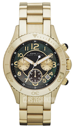 Marc by Marc Jacobs Rock Chrono Czarny/Stal w odcieniu złota Ø40 mm MBM3253