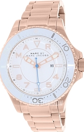 Marc by Marc Jacobs Biały/Stal w kolorze różowego złota Ø38 mm MBM3409