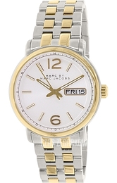 Marc by Marc Jacobs Dress Biały/Stal w odcieniu złota Ø42 mm MBM5079