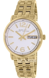 Marc by Marc Jacobs Dress Biały/Stal w odcieniu złota Ø38 mm MBM8647