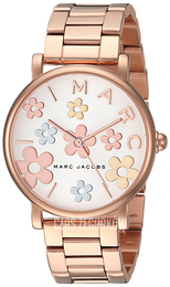 Marc by Marc Jacobs Dress Biały/Stal w kolorze różowego złota Ø36 mm MJ3580