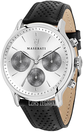 Maserati Epoca Srebrny/Skóra Ø42 mm R8851118009