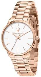 Maserati Royale Biały/Stal w kolorze różowego złota Ø36 mm R8853147506