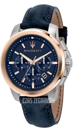 Maserati Successo Niebieski/Skóra Ø44 mm R8871621015