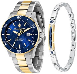 Maserati Lifestyle Niebieski/Stal w odcieniu złota Ø43 mm R8873600007