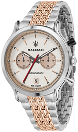 Maserati Legend Biały/Stal w kolorze różowego złota Ø42 mm R8873638002
