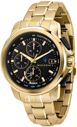 Maserati Successo Czarny/Stal w odcieniu złota Ø44 mm R8873645002