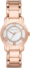 Michael Kors Biały/Stal w kolorze różowego złota Ø33 mm MK3530
