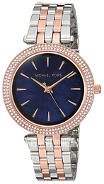 Michael Kors Darci Niebieski/Stal w kolorze różowego złota Ø33 mm MK3651
