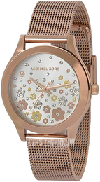 Michael Kors Biały/Stal w kolorze różowego złota Ø33 mm MK4384