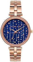 Michael Kors Niebieski/Stal w kolorze różowego złota Ø34 mm MK4451