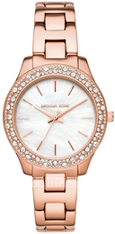 Michael Kors Liliane Biały/Stal w kolorze różowego złota Ø36 mm MK4557