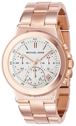 Michael Kors Biały/Stal w kolorze różowego złota Ø37 mm MK5223