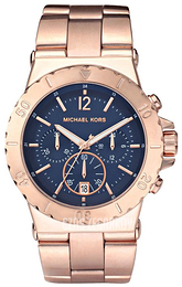 Michael Kors Dylan Niebieski/Stal w kolorze różowego złota Ø43 mm MK5410