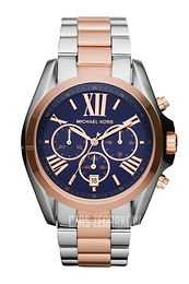 Michael Kors Bradshaw Niebieski/Stal w kolorze różowego złota Ø43 mm MK5606