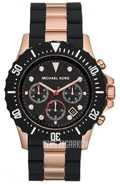 Michael Kors Everest Czarny/Stal w kolorze różowego złota Ø45 mm MK5813